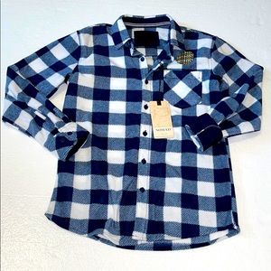 Nomad Boys Fleece Plaid button down shirt